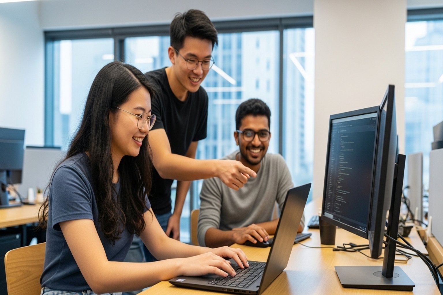 AI AdminHub developers collaborating on innovative software solutions