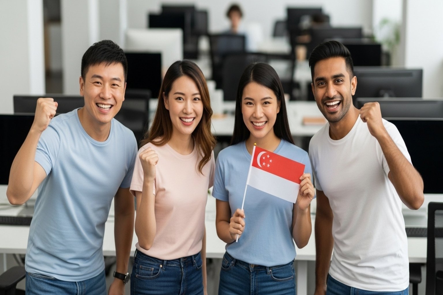 AI AdminHub team celebrating a successful project launch